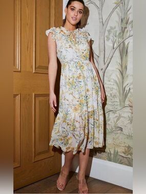 GENERATION LOVE  BETSEY MARIGOLD BLOOM WHITE DRESS - Sz: XL | No Slip